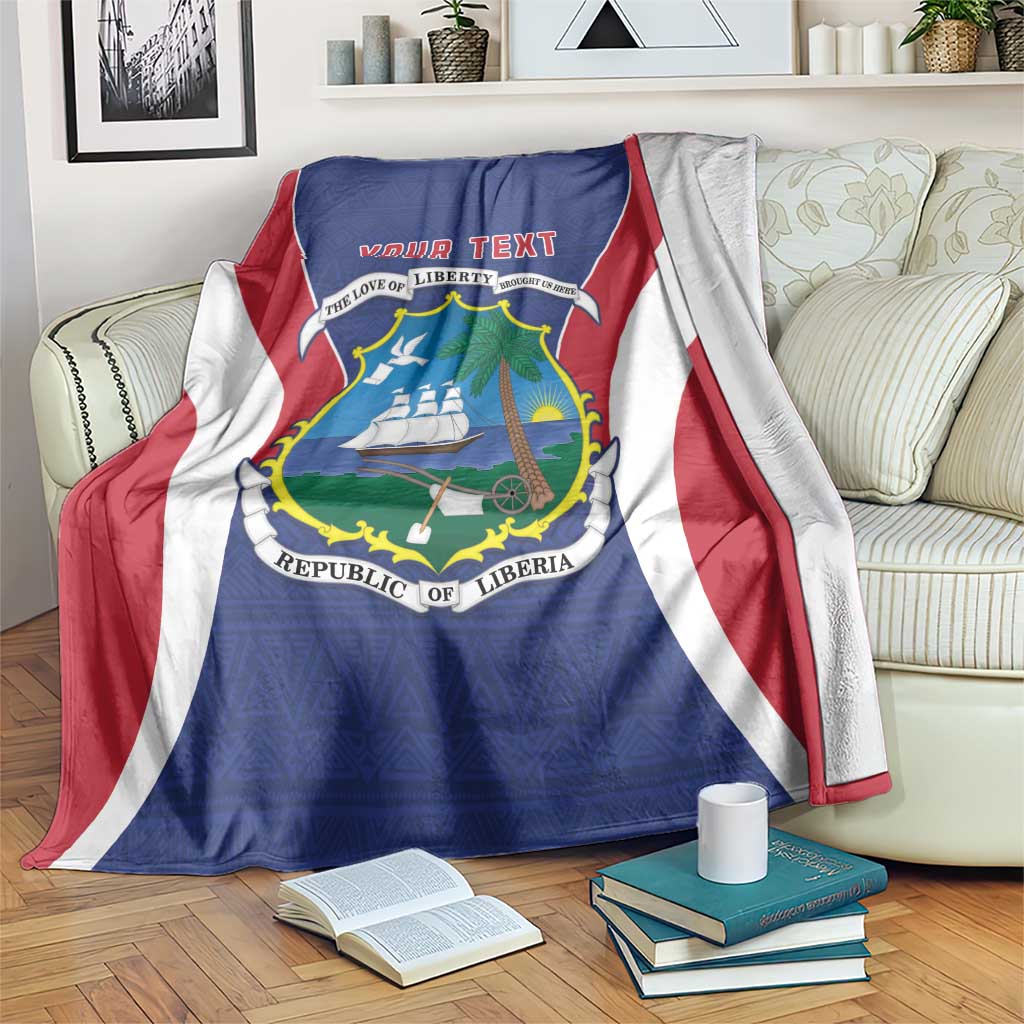 Personalised Liberia Blanket Coat Of Arms With Flag Map