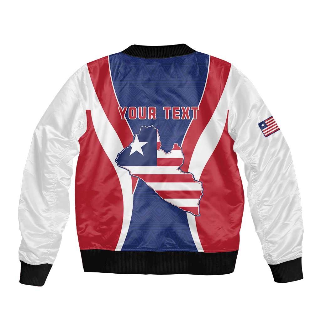Personalised Liberia Bomber Jacket Coat Of Arms With Flag Map