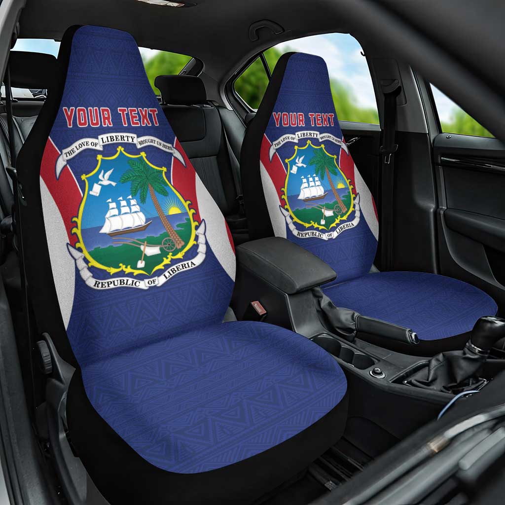 Personalised Liberia Car Seat Cover Coat Of Arms With Flag Map