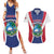 Personalised Liberia Couples Matching Summer Maxi Dress and Hawaiian Shirt Coat Of Arms With Flag Map