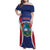 Personalised Liberia Family Matching Off Shoulder Maxi Dress and Hawaiian Shirt Coat Of Arms With Flag Map