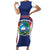 Personalised Liberia Family Matching Short Sleeve Bodycon Dress and Hawaiian Shirt Coat Of Arms With Flag Map