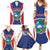 Personalised Liberia Family Matching Summer Maxi Dress and Hawaiian Shirt Coat Of Arms With Flag Map