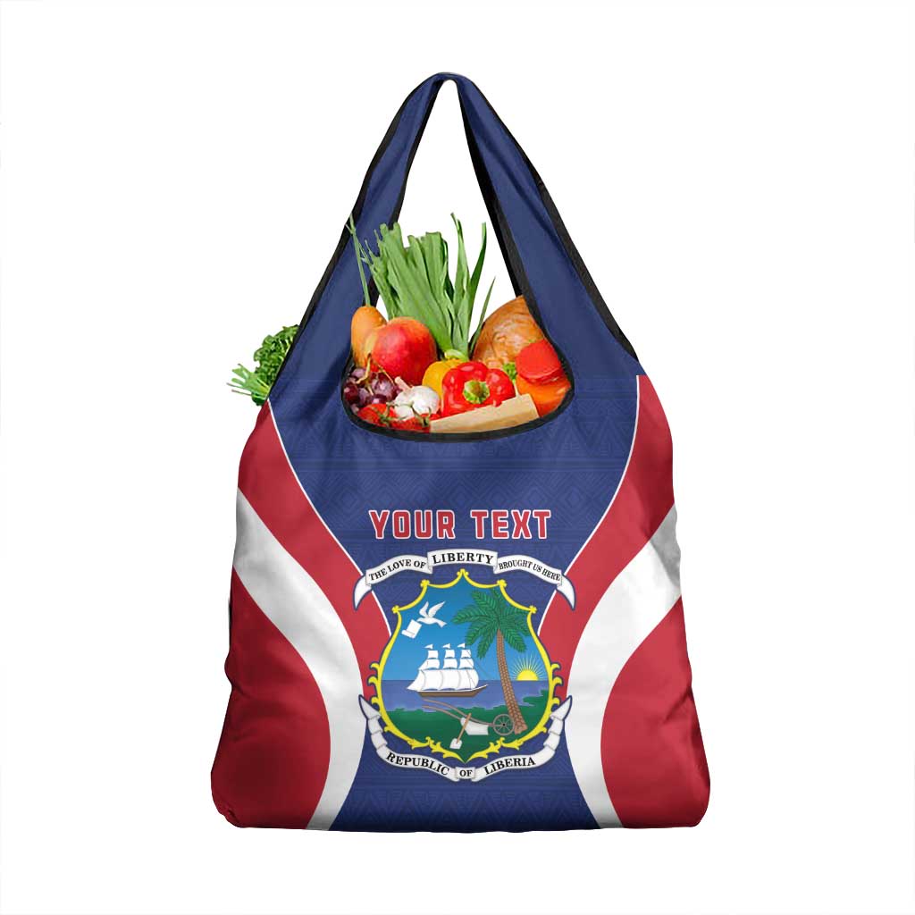 Personalised Liberia Grocery Bag Coat Of Arms With Flag Map