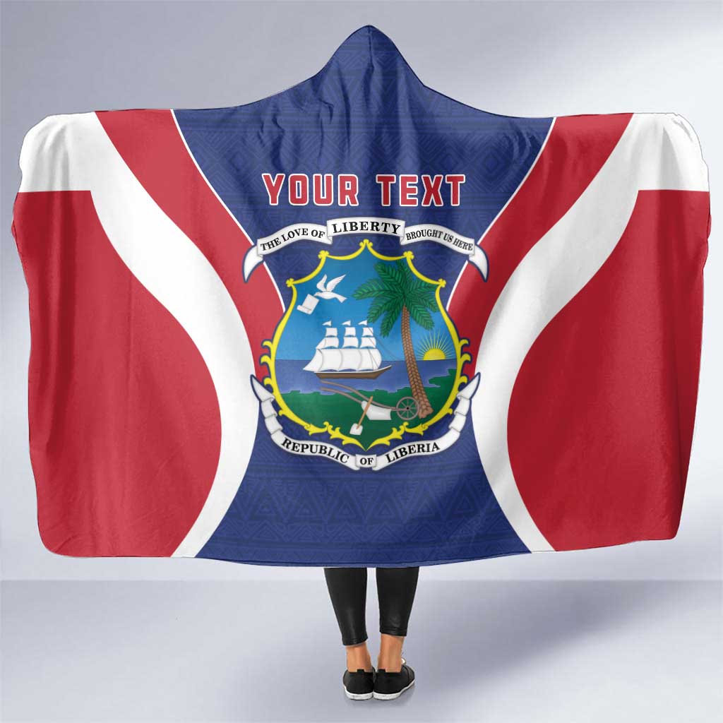 Personalised Liberia Hooded Blanket Coat Of Arms With Flag Map