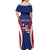 Personalised Liberia Off Shoulder Maxi Dress Coat Of Arms With Flag Map