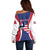 Personalised Liberia Off Shoulder Sweater Coat Of Arms With Flag Map