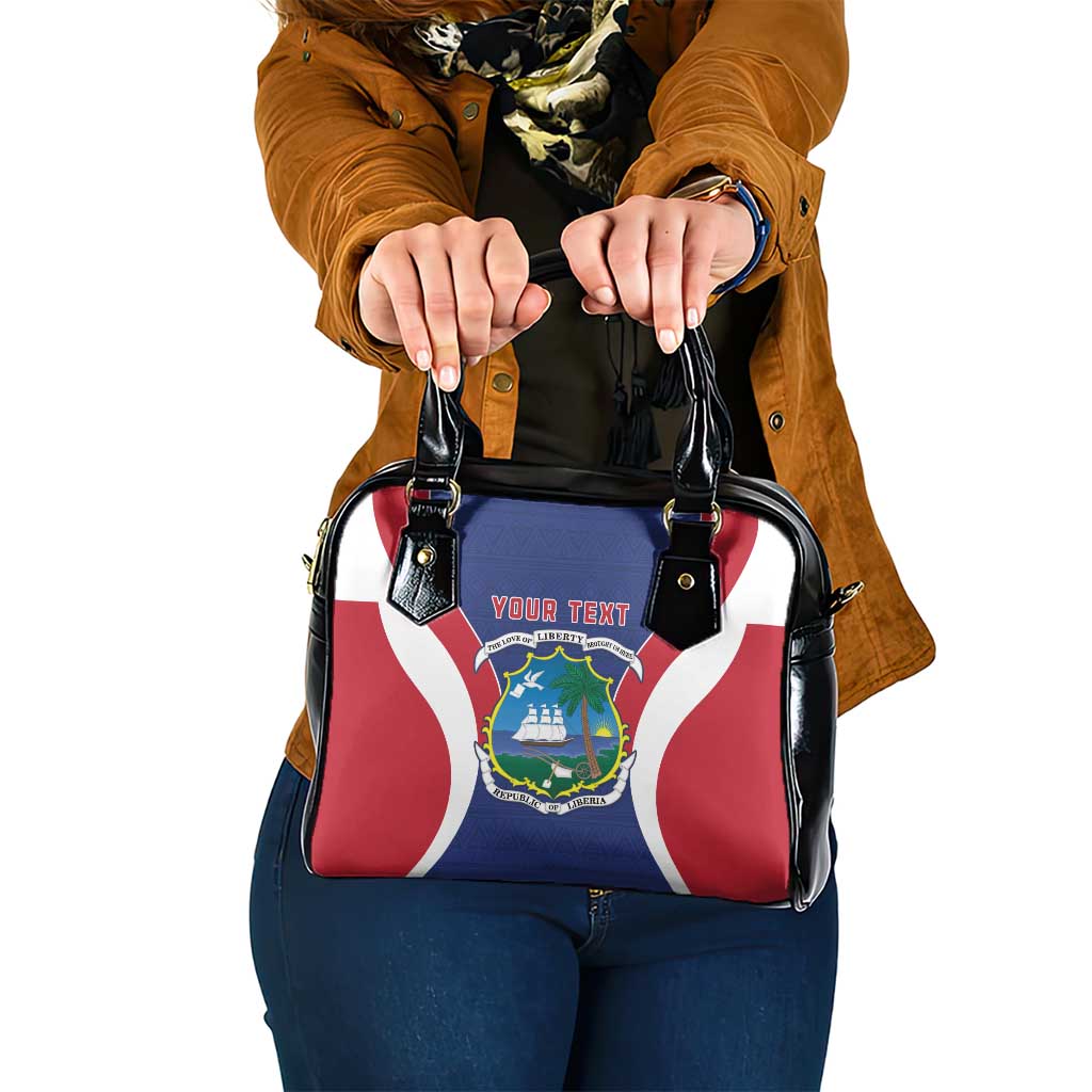 Personalised Liberia Shoulder Handbag Coat Of Arms With Flag Map