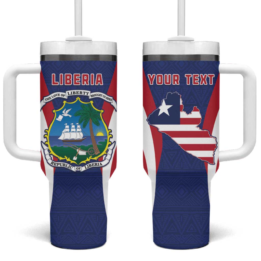 Personalised Liberia Tumbler With Handle Coat Of Arms With Flag Map