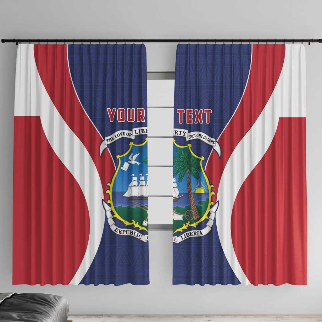 Personalised Liberia Window Curtain Coat Of Arms With Flag Map