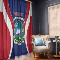 Personalised Liberia Window Curtain Coat Of Arms With Flag Map