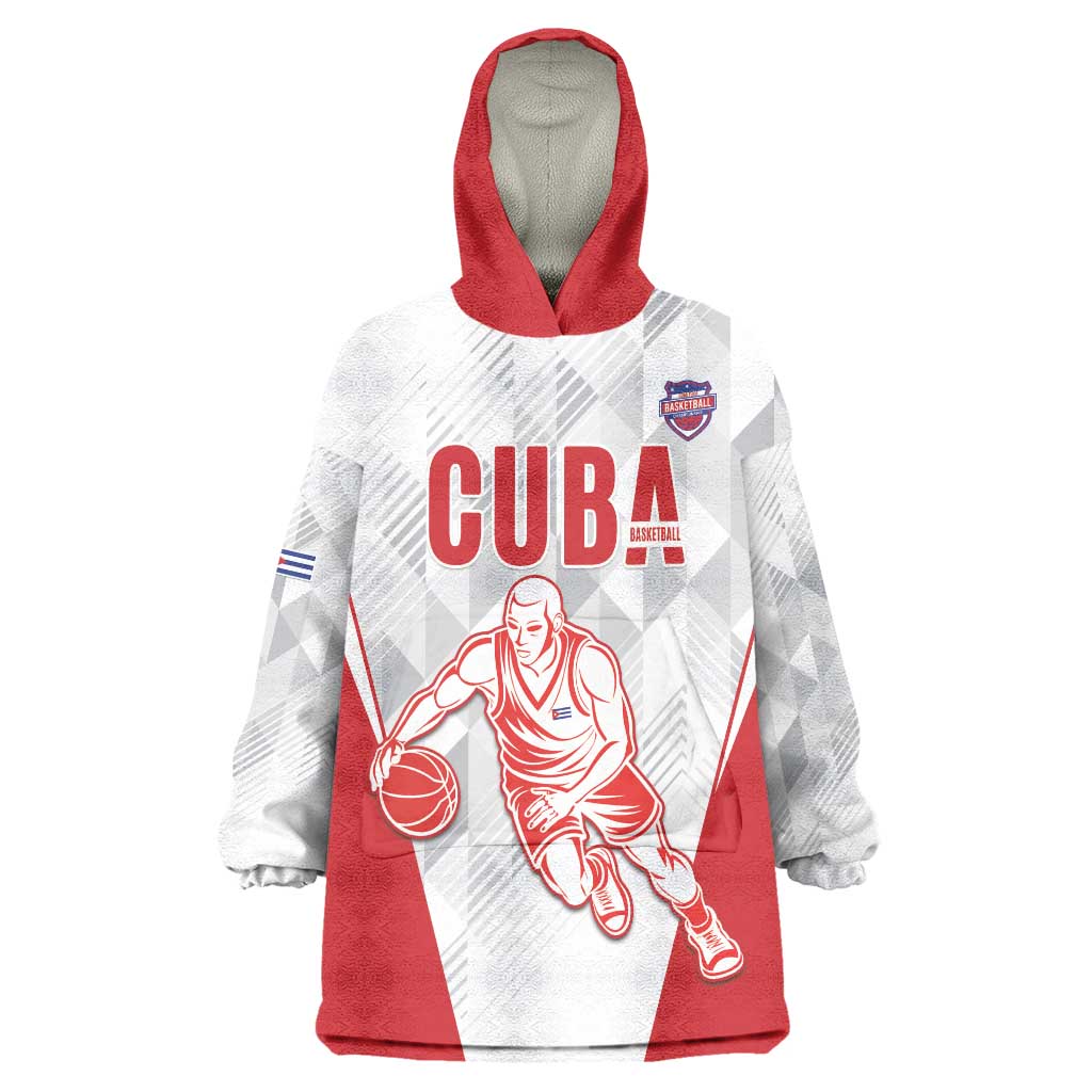 Custom Cuba Basketball Wearable Blanket Hoodie Sporty Style