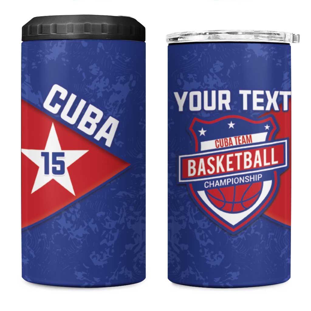 Custom Cuba Basketball 4 in 1 Can Cooler Tumbler Flag Style