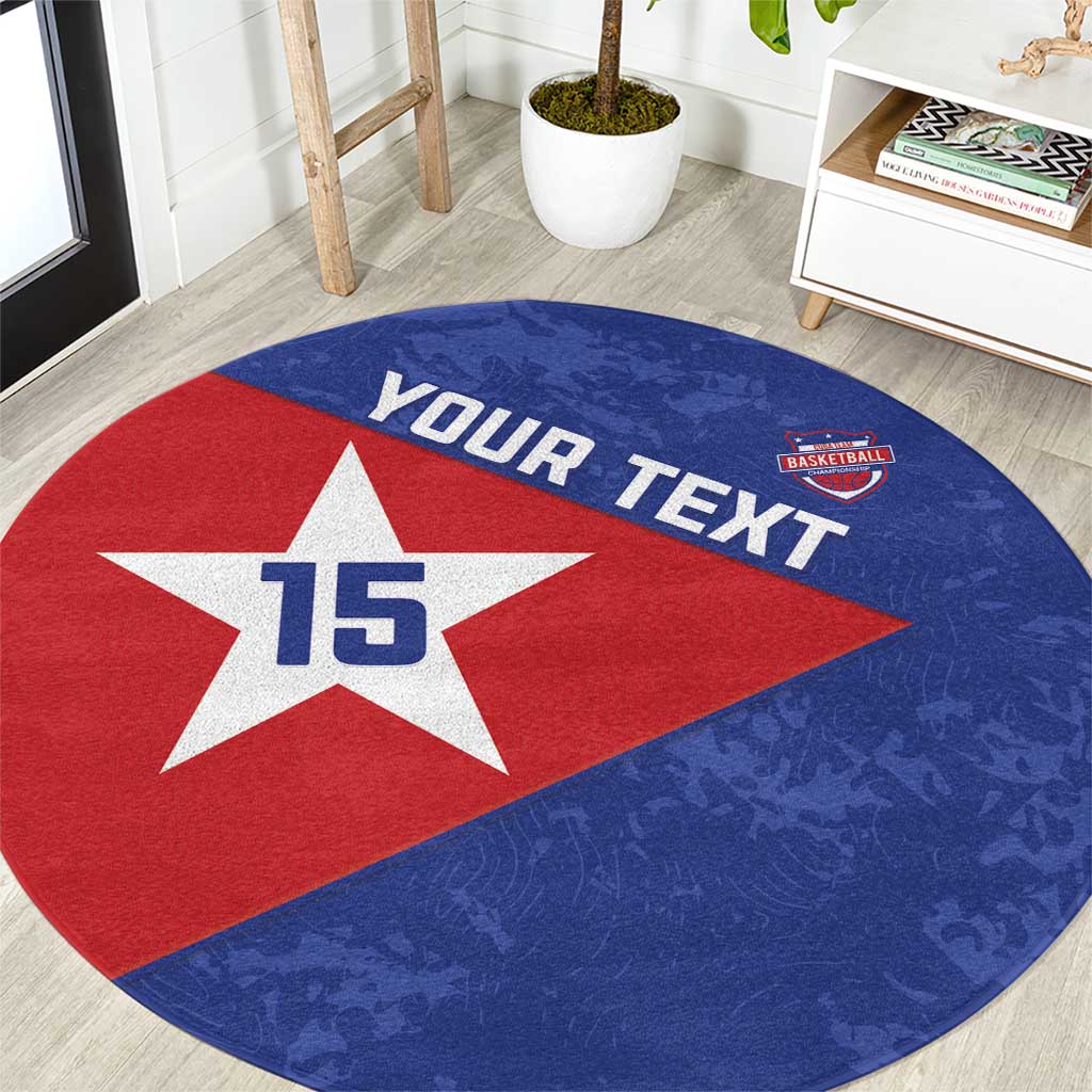 Custom Cuba Basketball Round Carpet Flag Style