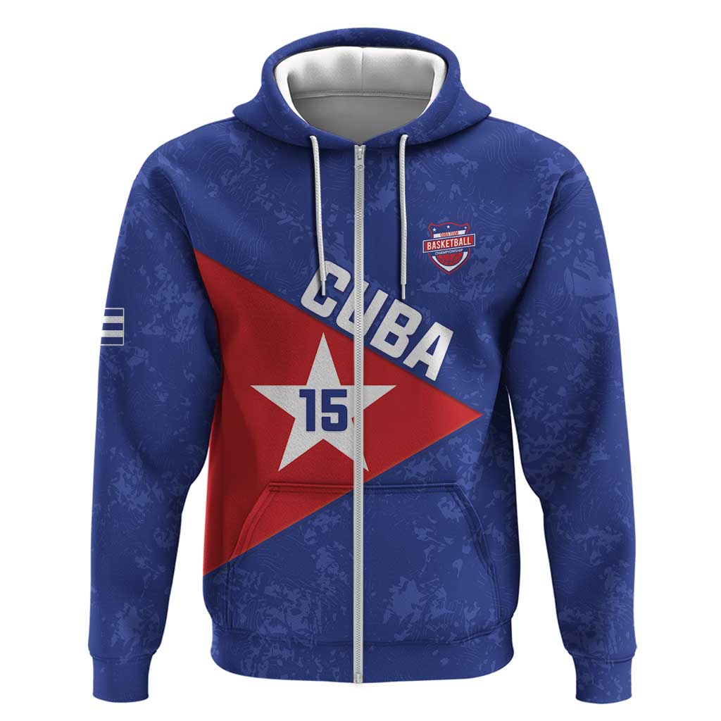 Custom Cuba Basketball Zip Hoodie Flag Style