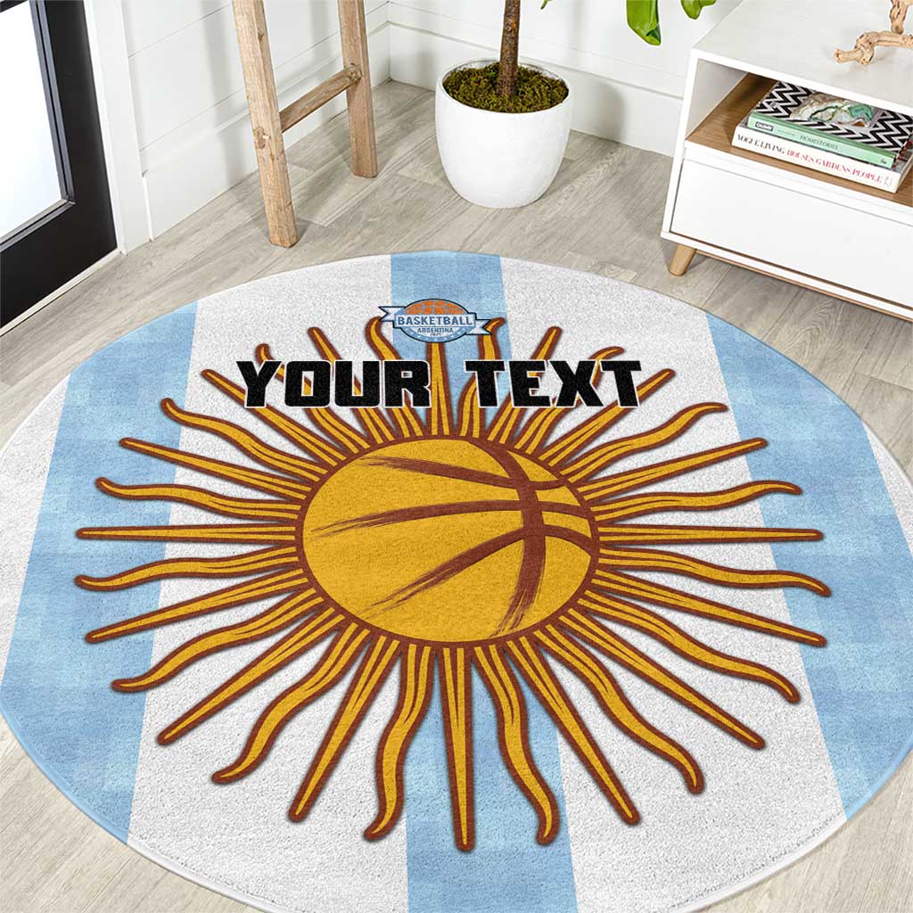 Custom Argentina Basketball Round Carpet Go El Alma Argentina