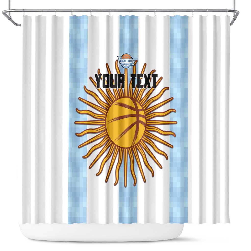 Custom Argentina Basketball Shower Curtain Go El Alma Argentina