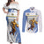 Custom Uruguay Basketball Couples Matching Off Shoulder Maxi Dress and Long Sleeve Button Shirt Come On Charruas