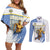 Custom Uruguay Basketball Couples Matching Off Shoulder Short Dress and Long Sleeve Button Shirt Come On Charruas