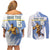 Custom Uruguay Basketball Couples Matching Off Shoulder Short Dress and Long Sleeve Button Shirt Come On Charruas