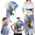 Custom Uruguay Basketball Family Matching Off Shoulder Maxi Dress and Hawaiian Shirt Come On Charruas