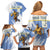 Custom Uruguay Basketball Family Matching Off Shoulder Short Dress and Hawaiian Shirt Come On Charruas