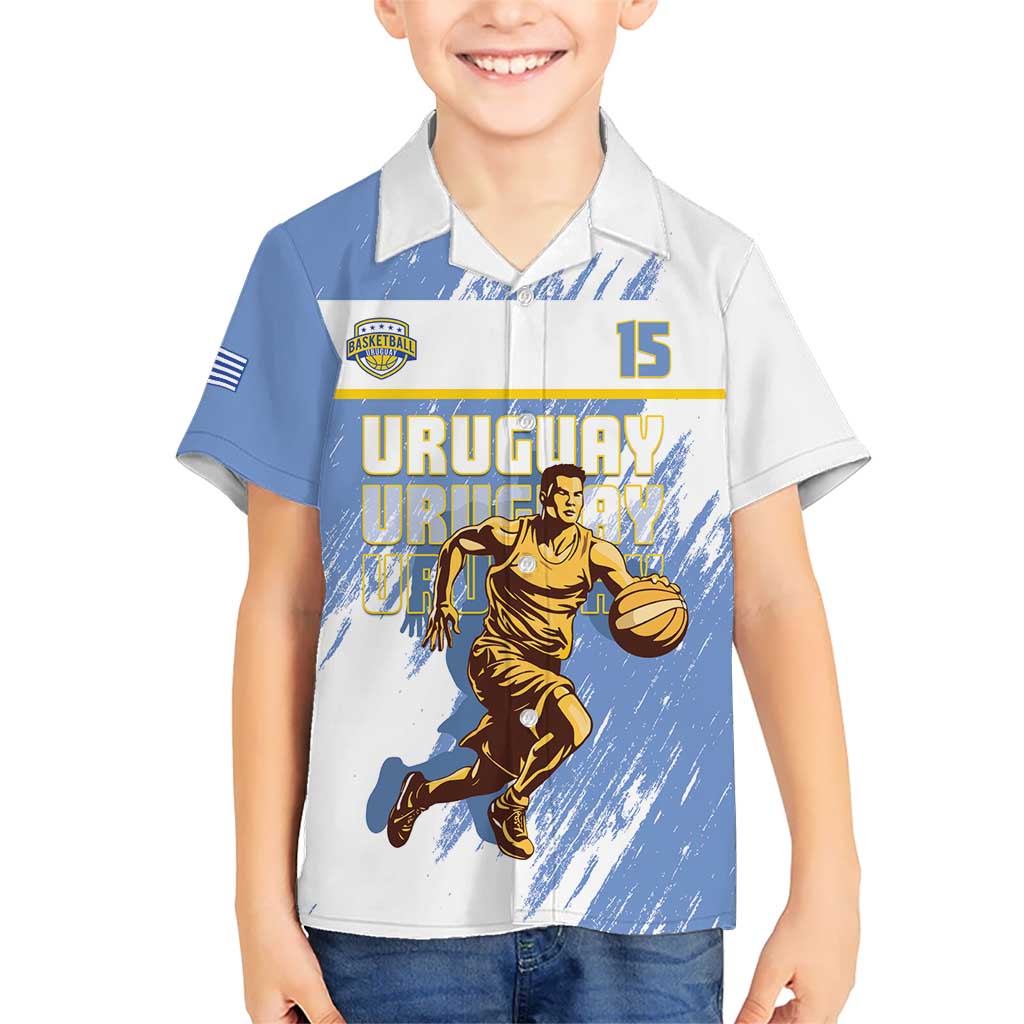 Custom Uruguay Basketball Kid Hawaiian Shirt Come On Charruas