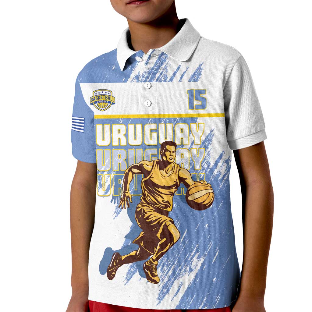 Custom Uruguay Basketball Kid Polo Shirt Come On Charruas