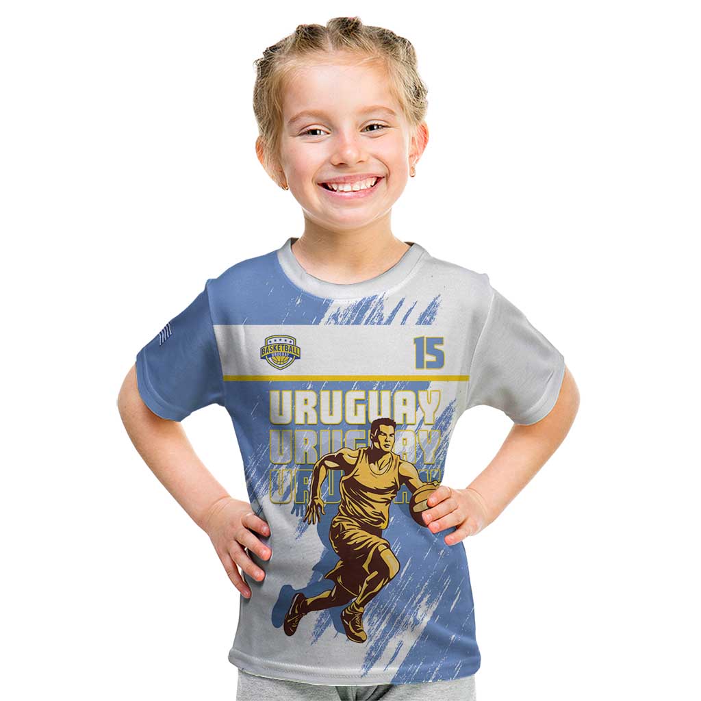 Custom Uruguay Basketball Kid T Shirt Come On Charruas