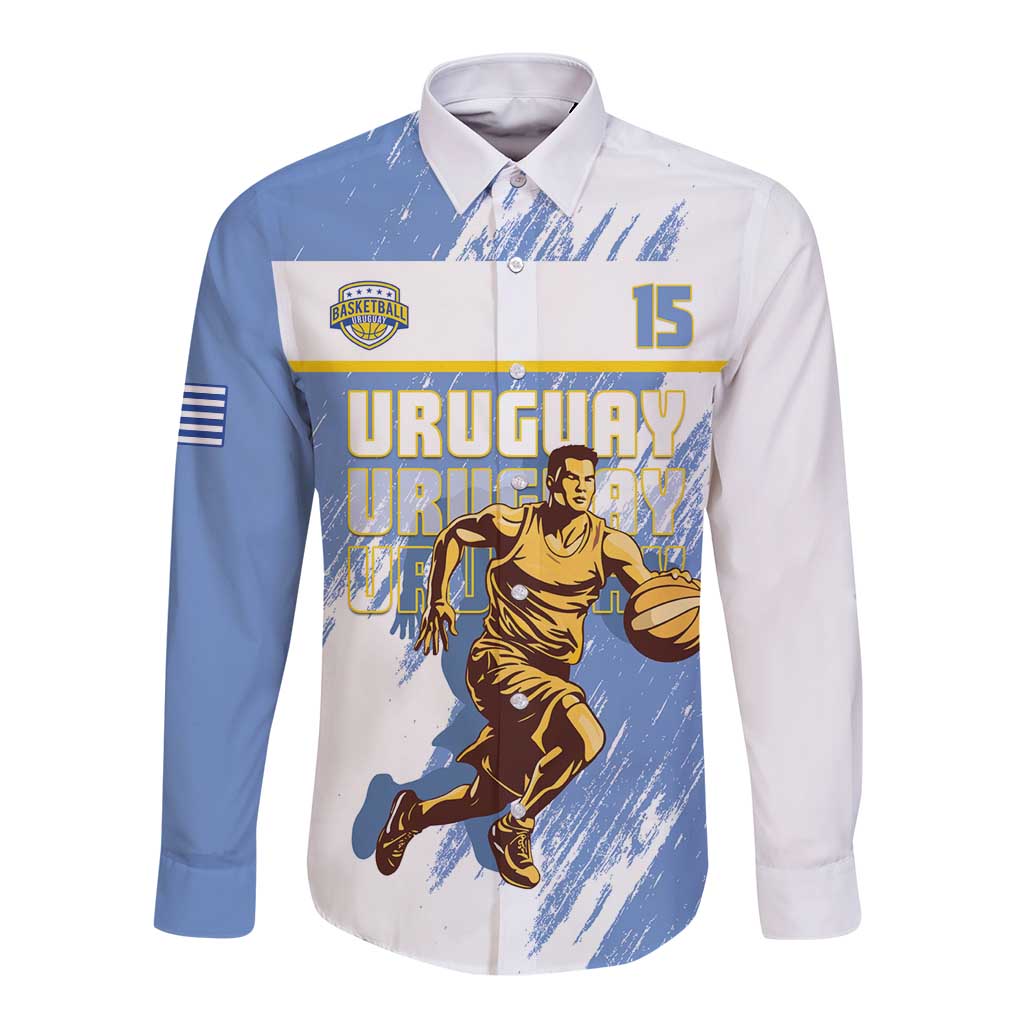 Custom Uruguay Basketball Long Sleeve Button Shirt Come On Charruas