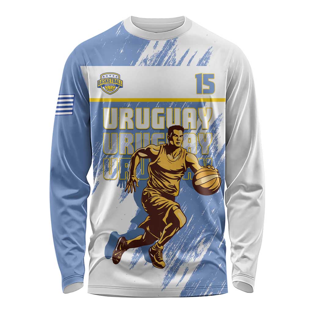 Custom Uruguay Basketball Long Sleeve Shirt Come On Charruas