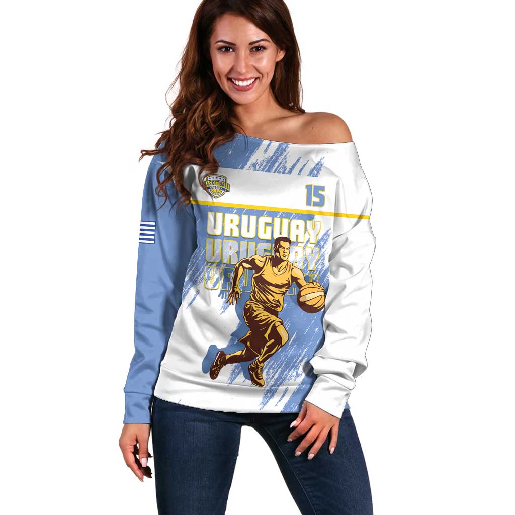 Custom Uruguay Basketball Off Shoulder Sweater Come On Charruas