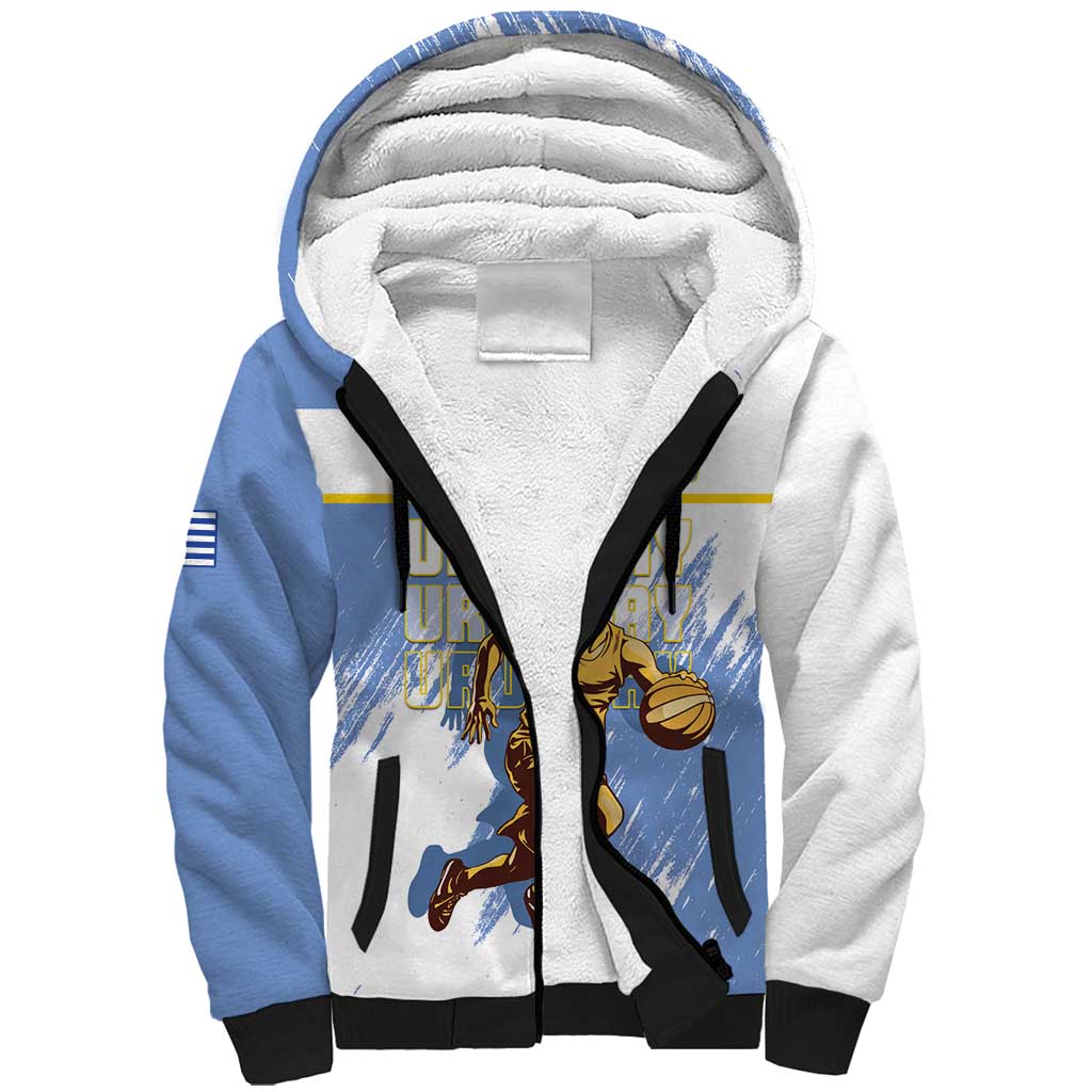 Custom Uruguay Basketball Sherpa Hoodie Come On Charruas