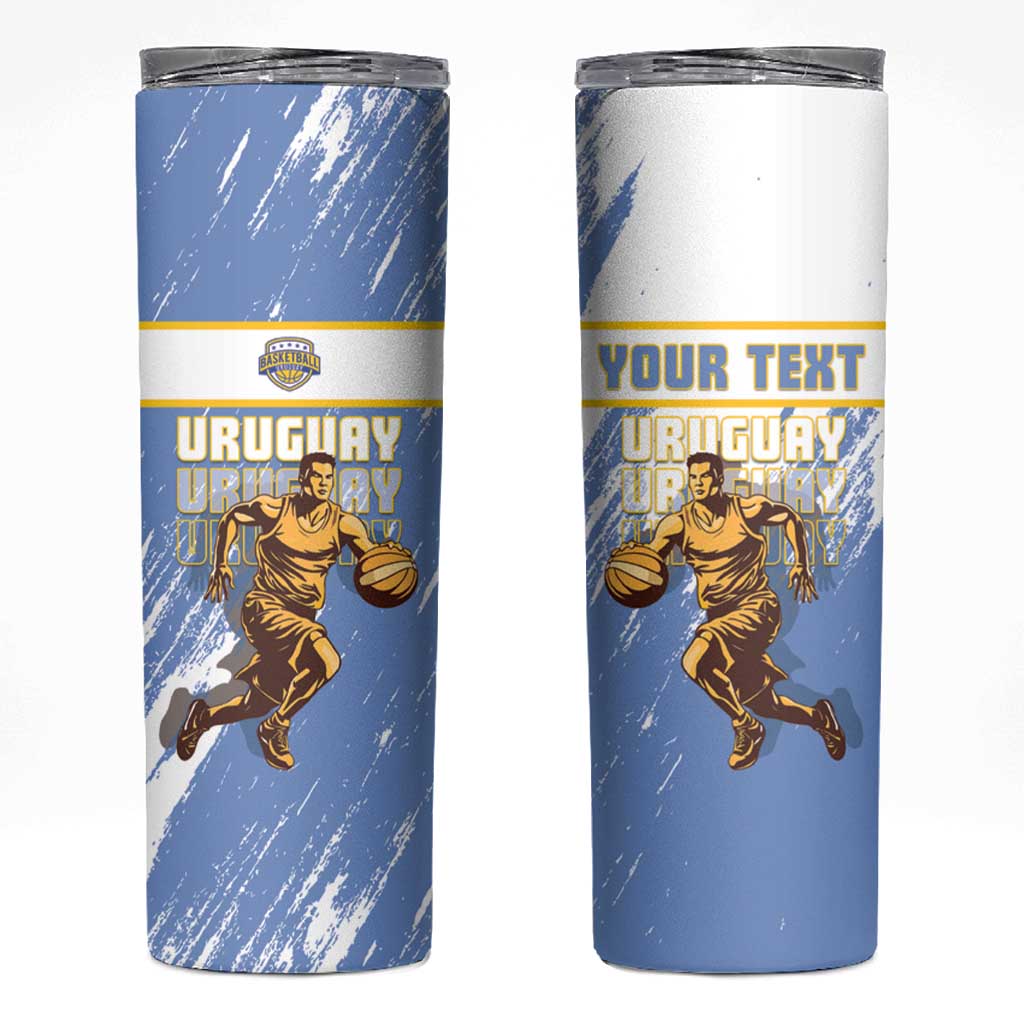 Custom Uruguay Basketball Skinny Tumbler Come On Charruas