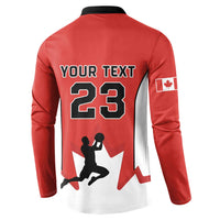 Custom Canada Basketball Button Sweatshirt Go Champions Team Canada
