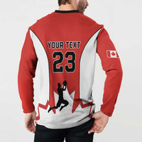 Custom Canada Basketball Button Sweatshirt Go Champions Team Canada