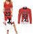 Custom Canada Basketball Couples Matching Summer Maxi Dress and Long Sleeve Button Shirt Go Champions Team Canada