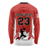 Custom Canada Basketball Long Sleeve Shirt Go Champions Team Canada
