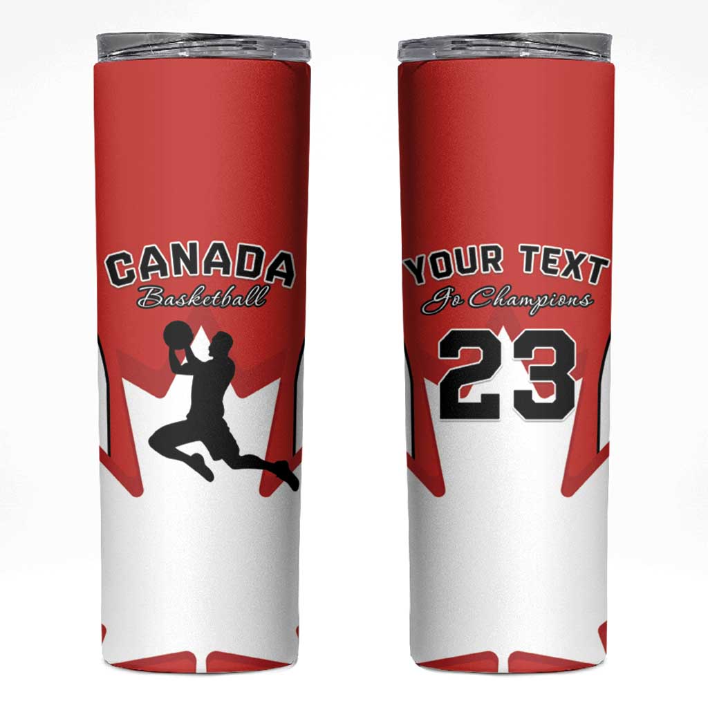 Custom Canada Basketball Skinny Tumbler Go Champions Team Canada