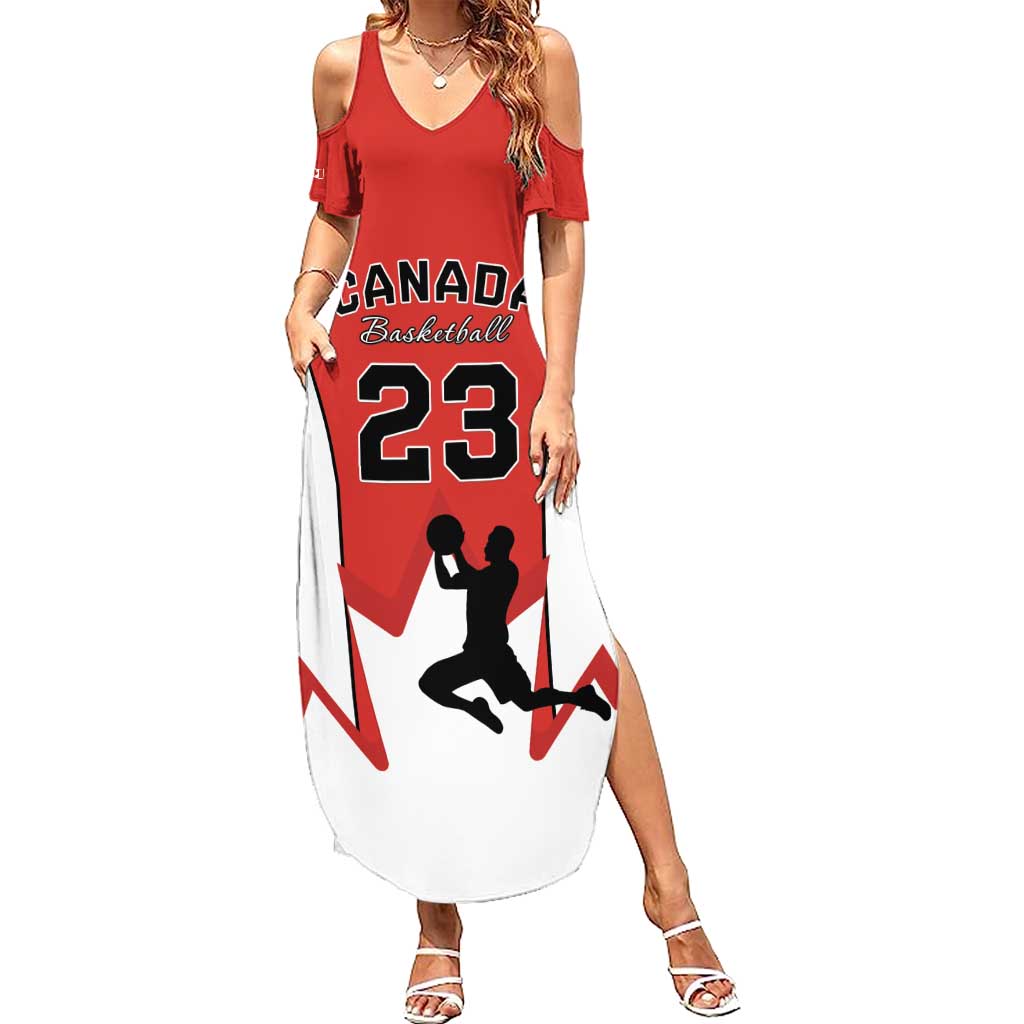 Custom Canada Basketball Summer Maxi Dress Go Champions Team Canada