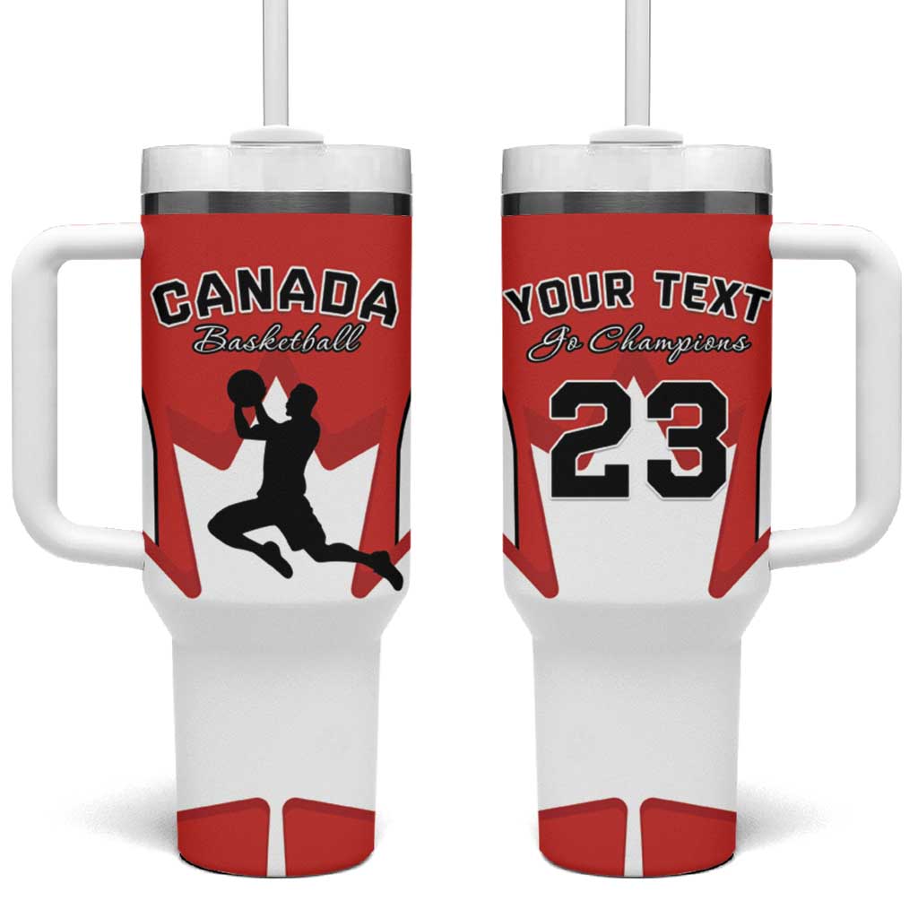 Custom Canada Basketball Tumbler With Handle Go Champions Team Canada