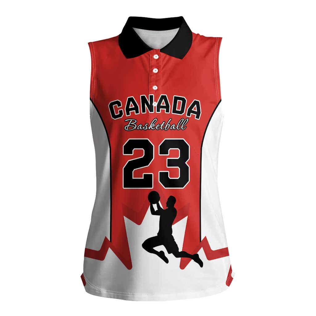 Custom Canada Basketball Women Sleeveless Polo Shirt Go Champions Team Canada