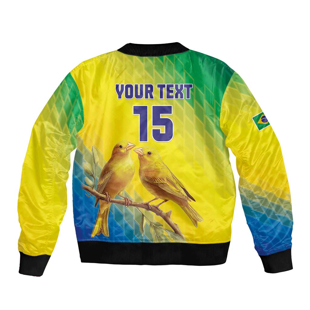 Custom Brazil Football Bomber Jacket Go Canarinho Go