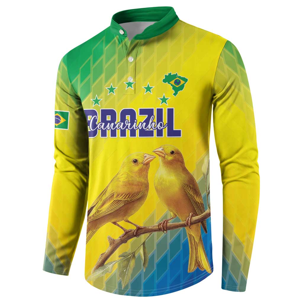 Custom Brazil Football Button Sweatshirt Go Canarinho Go