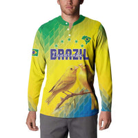 Custom Brazil Football Button Sweatshirt Go Canarinho Go