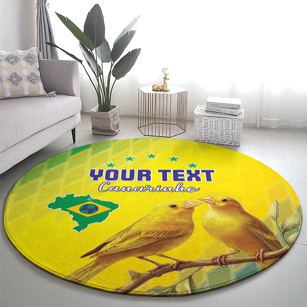 Custom Brazil Football Round Carpet Go Canarinho Go