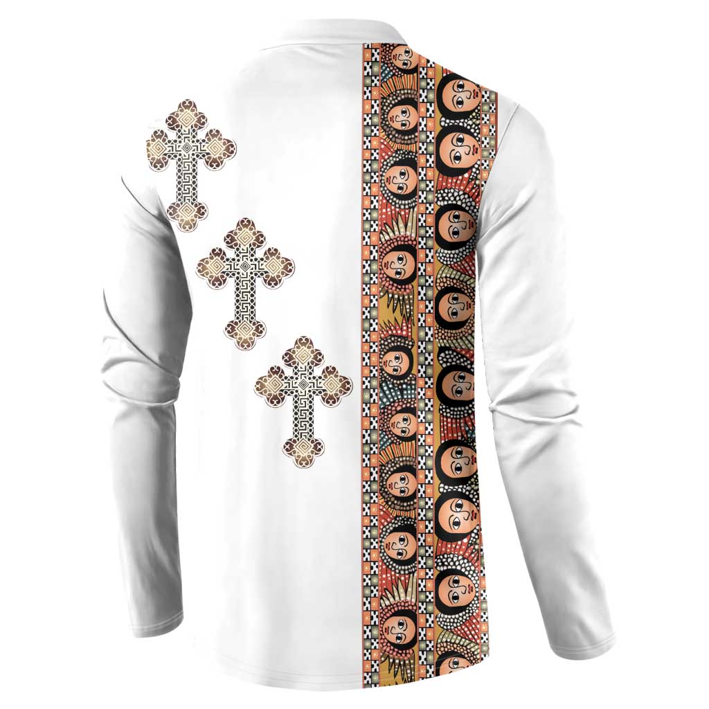 Ethiopia Angels Tilet Button Sweatshirt Ethiopian Cross