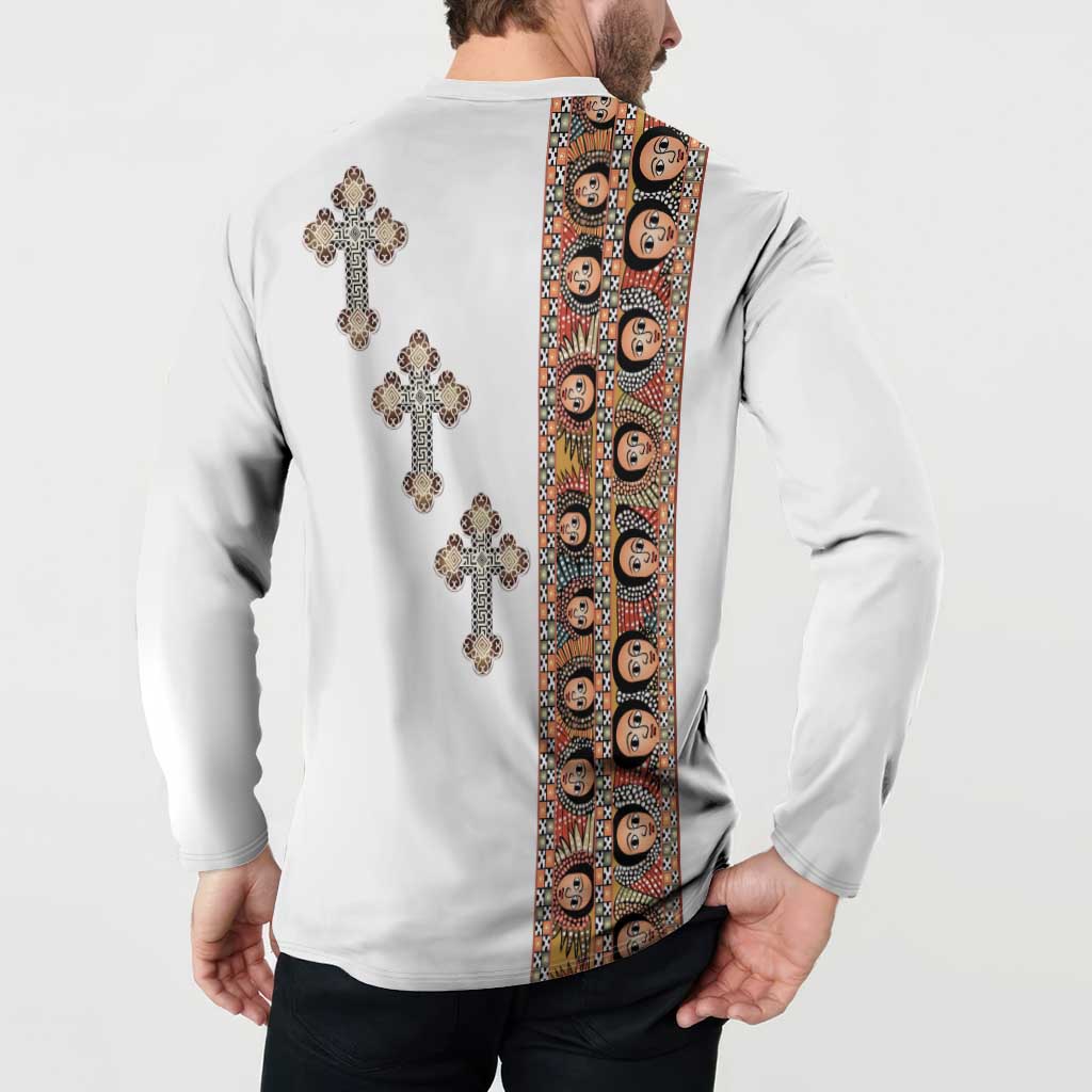 Ethiopia Angels Tilet Button Sweatshirt Ethiopian Cross