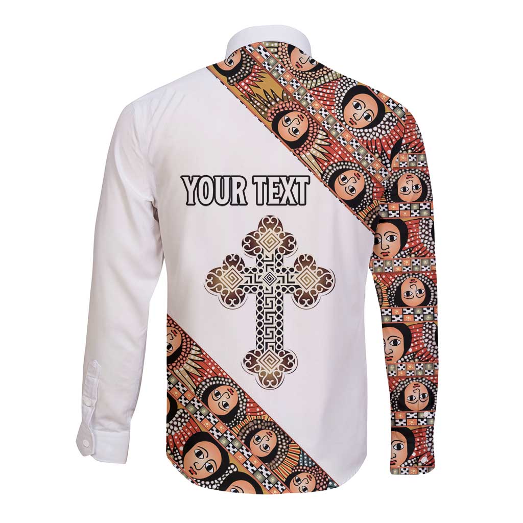 Personalized Ethiopian Orthodox Church Angel Long Sleeve Button Shirt