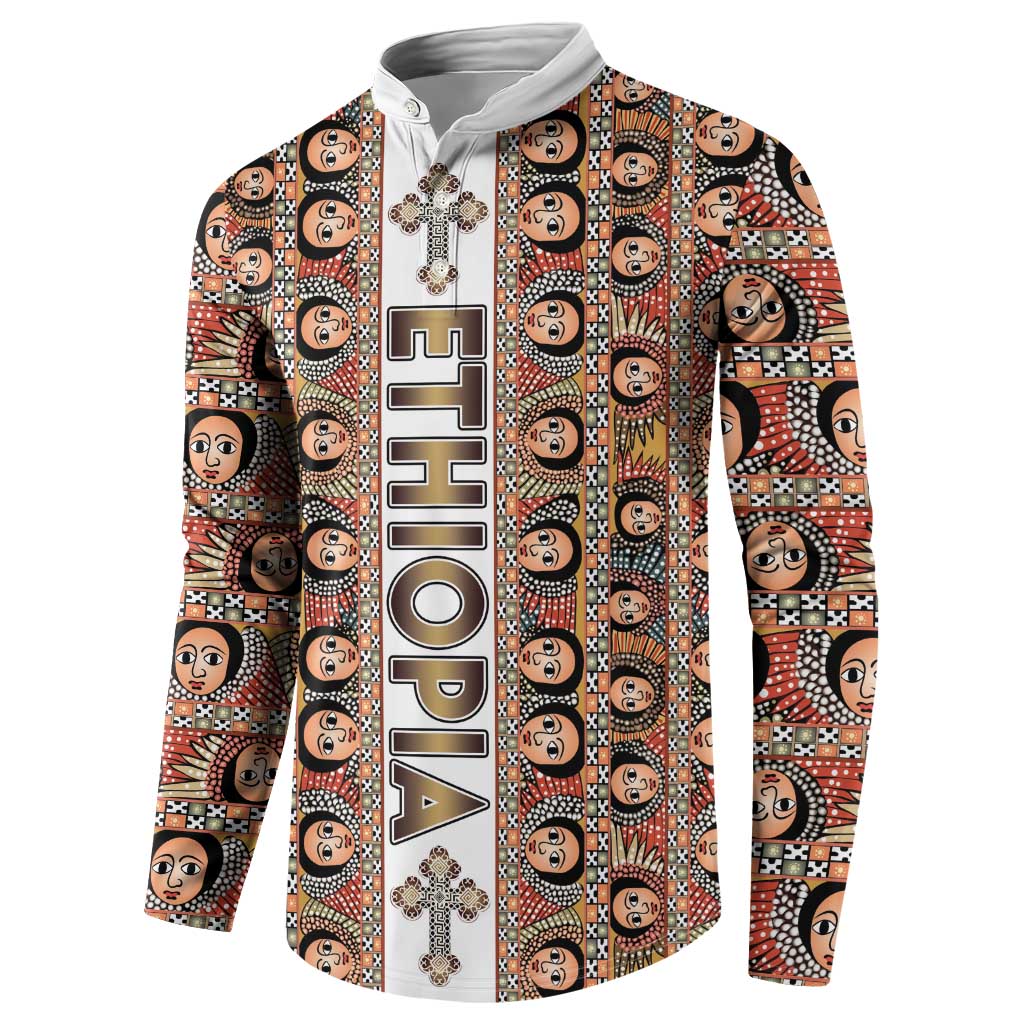 Personalized  Ethiopian Tewahedo Angel Orthodox Button Sweatshirt